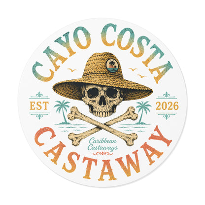 Cayo Costa Castaway Round Vinyl Sticker