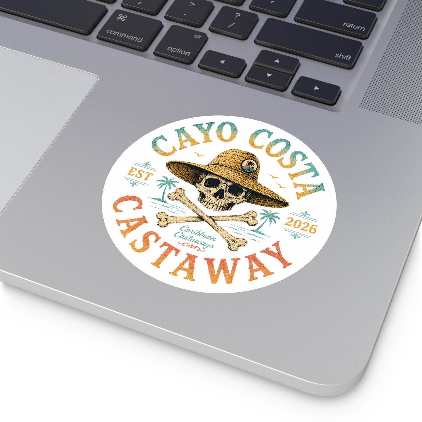 Cayo Costa Castaway Round Vinyl Sticker