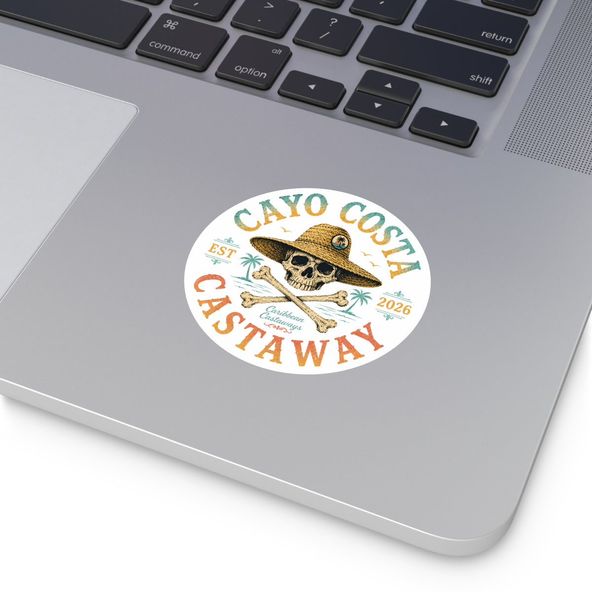 Cayo Costa Castaway Round Vinyl Sticker