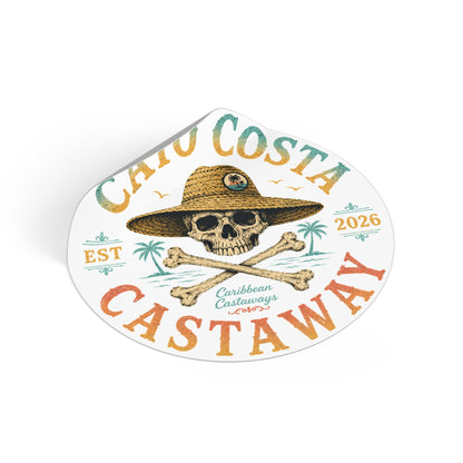 Cayo Costa Castaway Round Vinyl Sticker