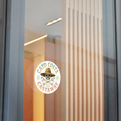 Cayo Costa Castaway Round Vinyl Sticker